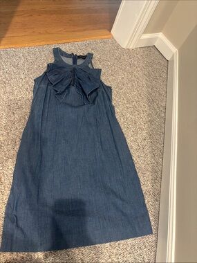 Banana Republic Dark Blue Bow-Front Sleeveless Dress